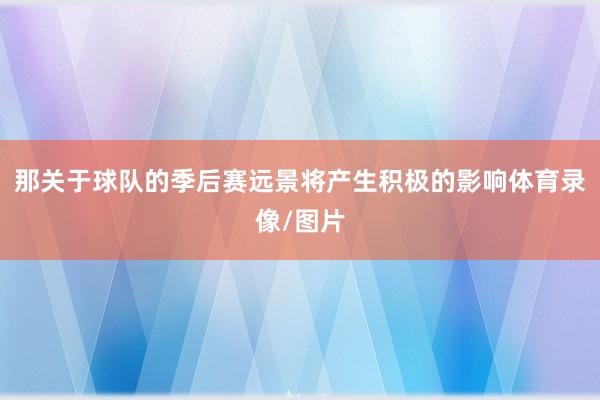 那关于球队的季后赛远景将产生积极的影响体育录像/图片